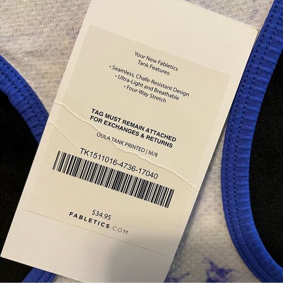 Fabletics Oula Tank Purple Blue Seamless Chafe Resistant Ultra Light M 8 NWT - Picture 7 of 15